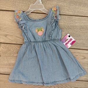 Disney Baby Toddler Girls Minnie Mouse Soft Denim Dress NWT